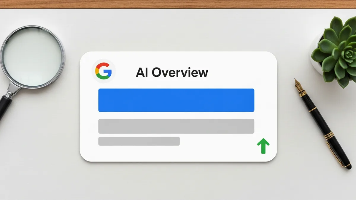Tela de computador mostrando resultado de busca do Google com resumo de IA destacado e sites citados como fonte