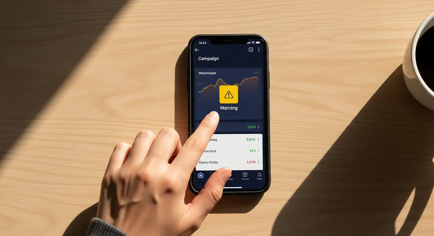 Gráfico de performance instável causado por micro-pausas do billing threshold no Meta Ads