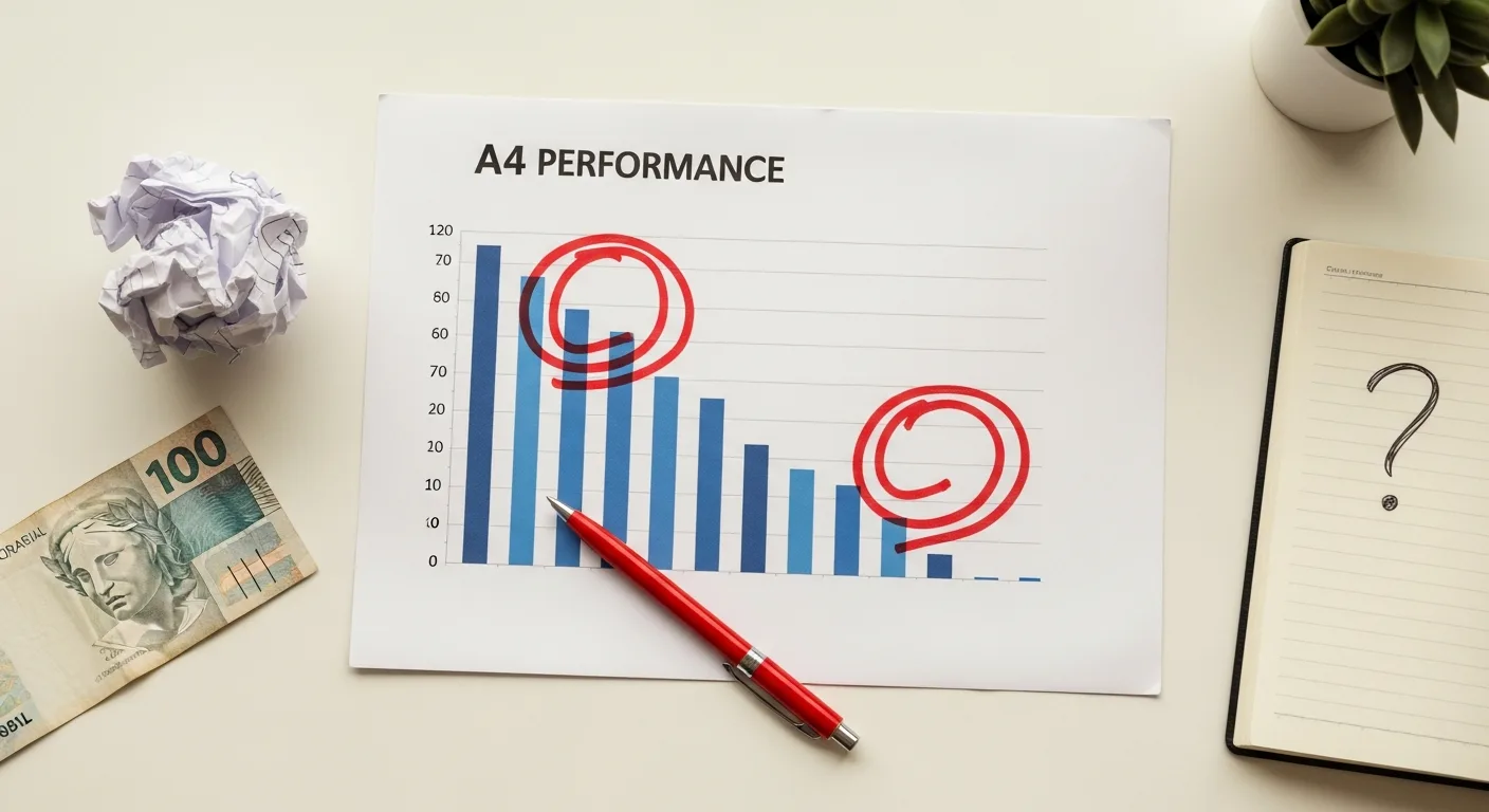Gestor de tráfego analisando dashboard do Google Ads no smartphone — campanha sem resultado