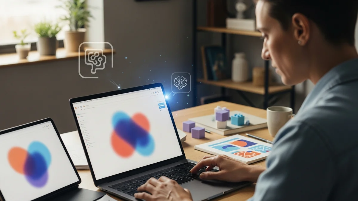 Editor do WordPress com plugin de inteligência artificial gerando layout de página com seções e textos automáticos