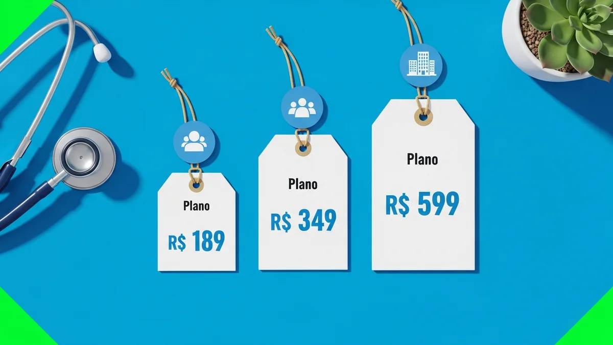 Etiquetas de preço coloridas penduradas em bolsas médicas organizadas em sequência crescente.