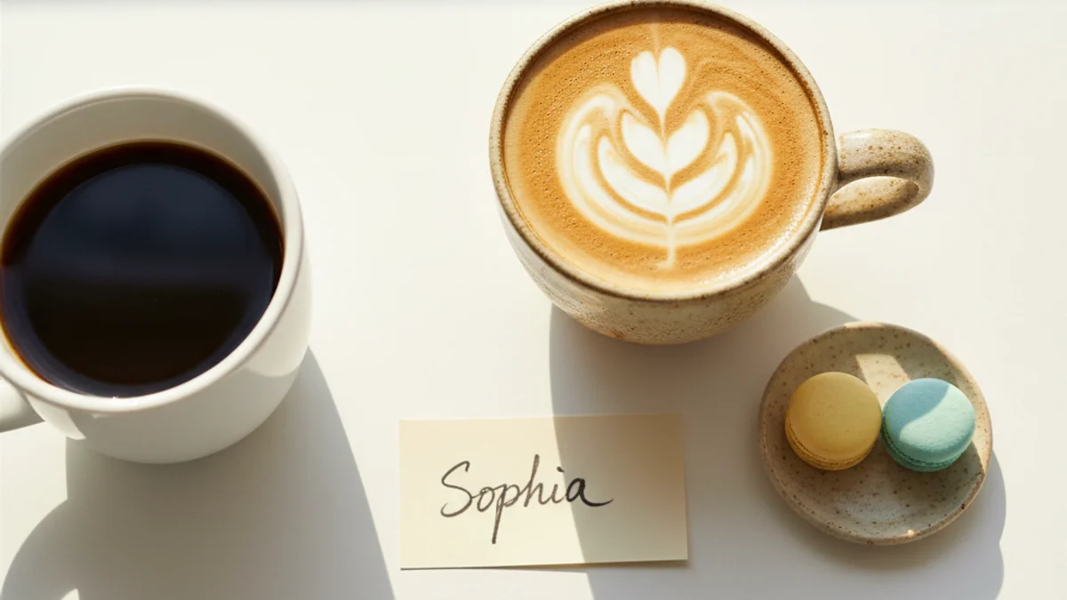 Dois cafés lado a lado: um genérico e outro artesanal personalizado com detalhes únicos.