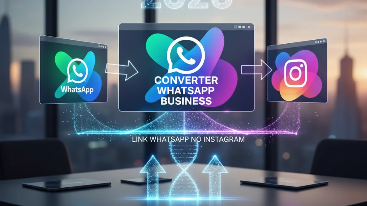 Tela do WhatsApp Business mostrando painel de Ferramentas Comerciais com opções de mensagem de saudação, ausência e catálogo de produtos