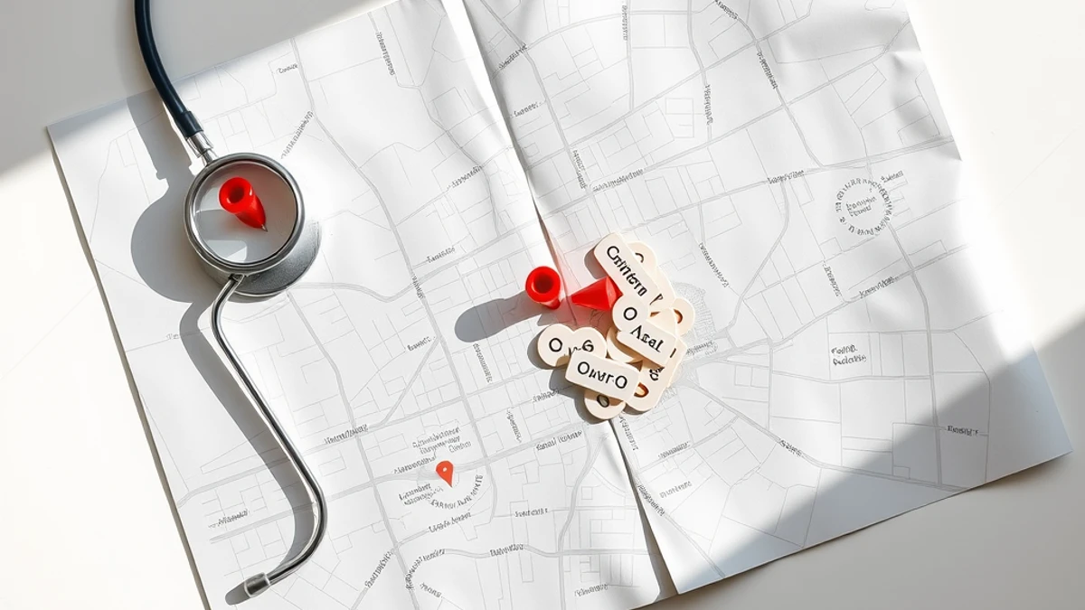 Ilustração representando pesquisa de palavras-chave na saúde local — artigo do blog givanildo.com.br