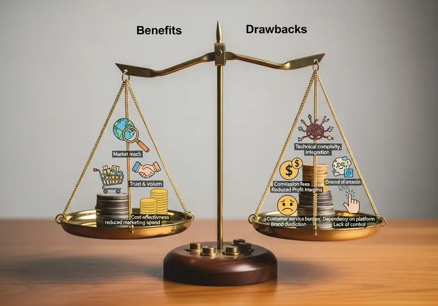 Benefícios e Desvantagens de Usar Marketplaces